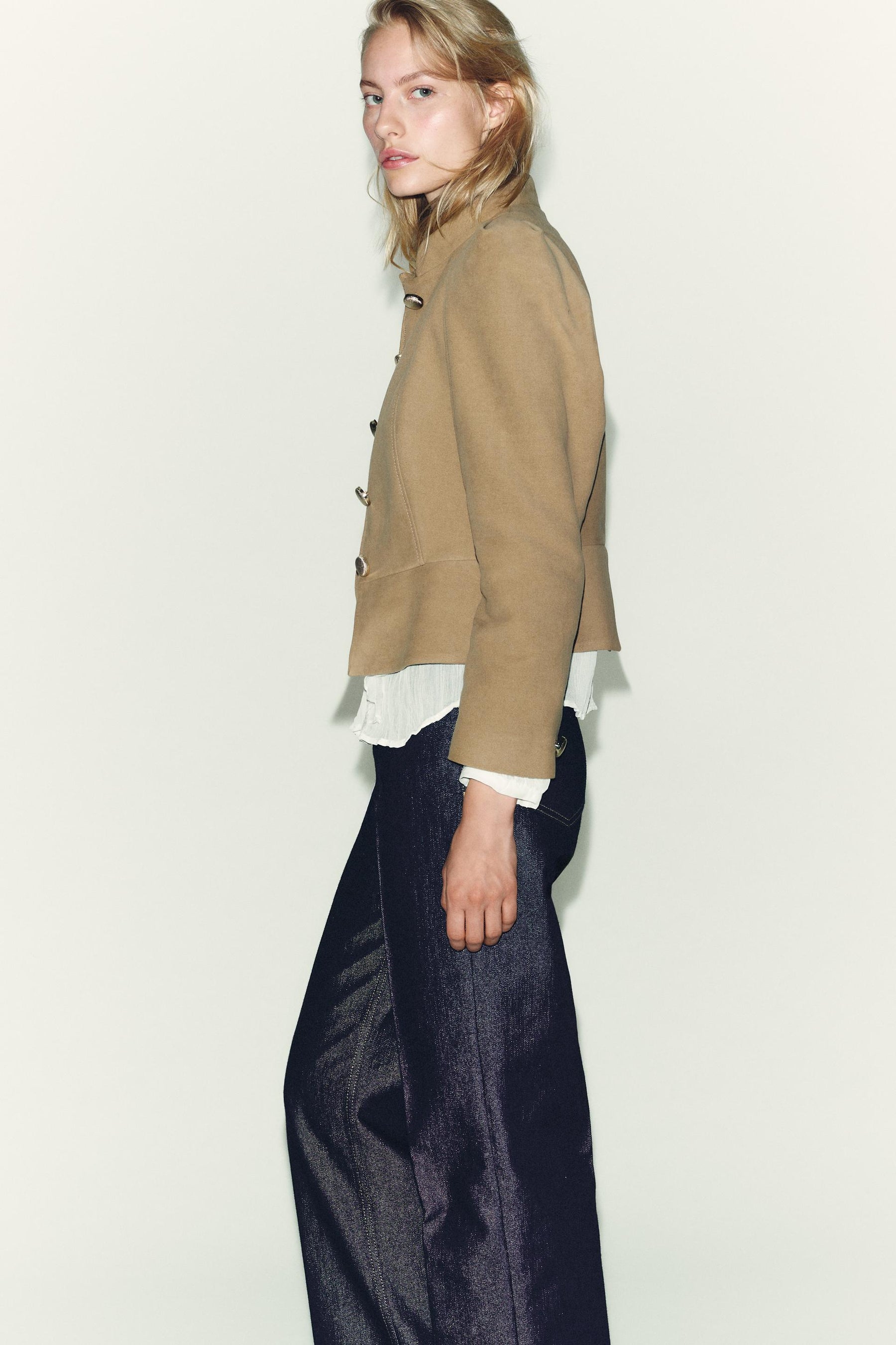 Puffärmel aus Wildlederimitat