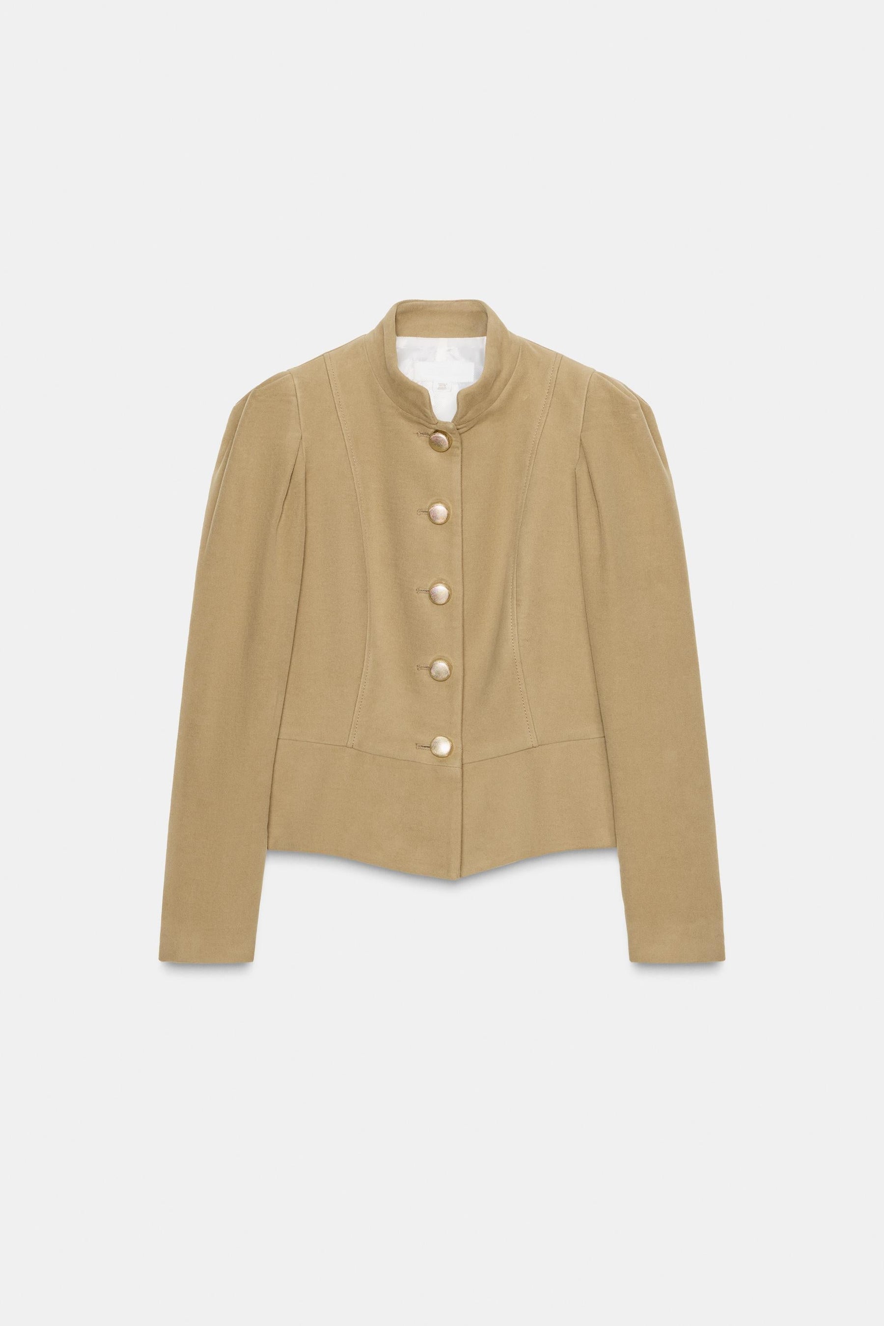 PUFF SLEEVE FAUX SUEDE JACKET - Image 7