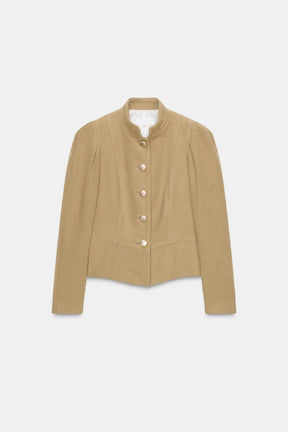 PUFF SLEEVE FAUX SUEDE JACKET - Image 7