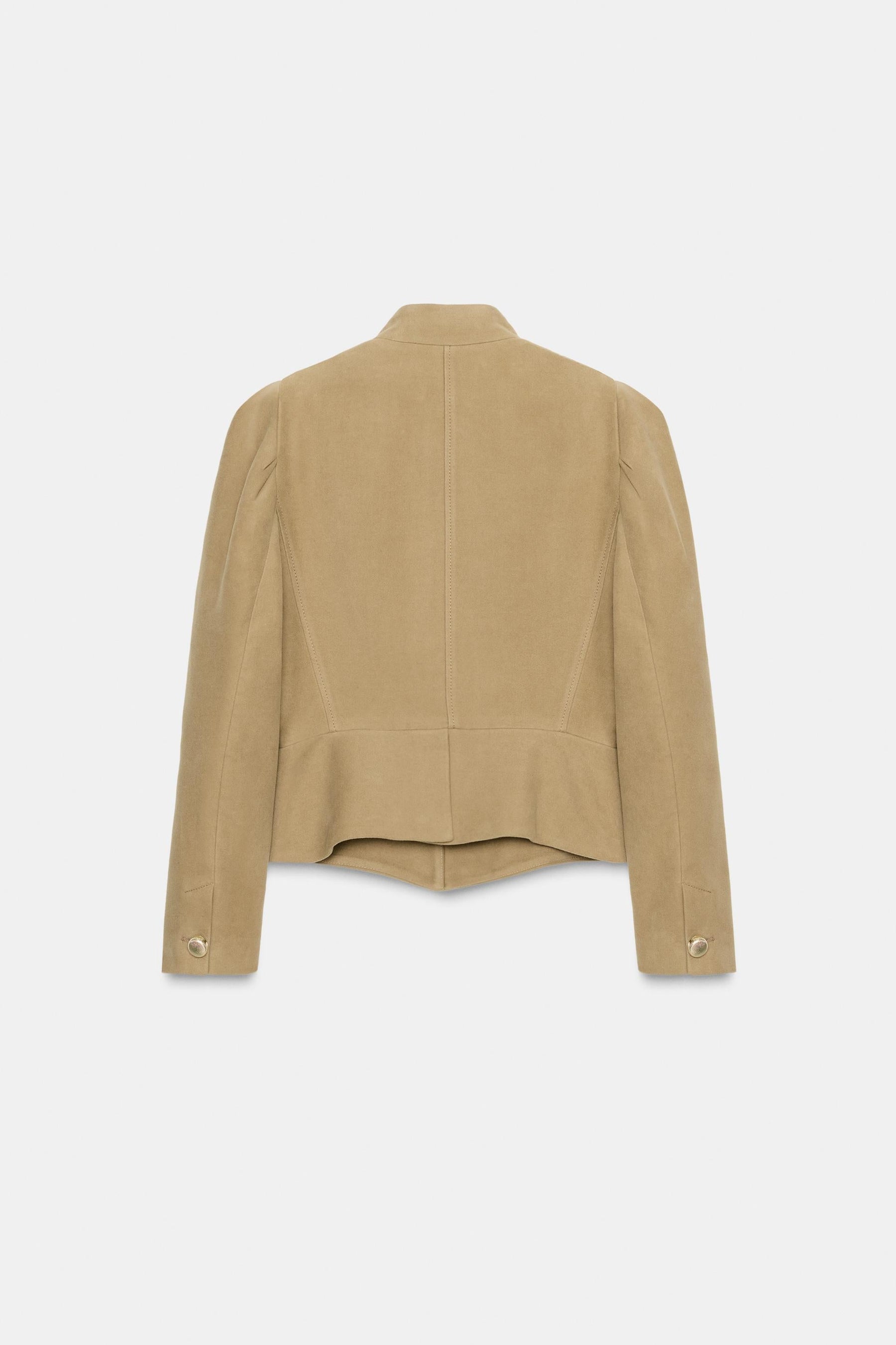 PUFF SLEEVE FAUX SUEDE JACKET - Image 8