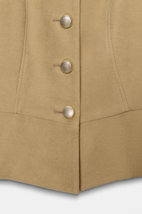 PUFF SLEEVE FAUX SUEDE JACKET - Image 9