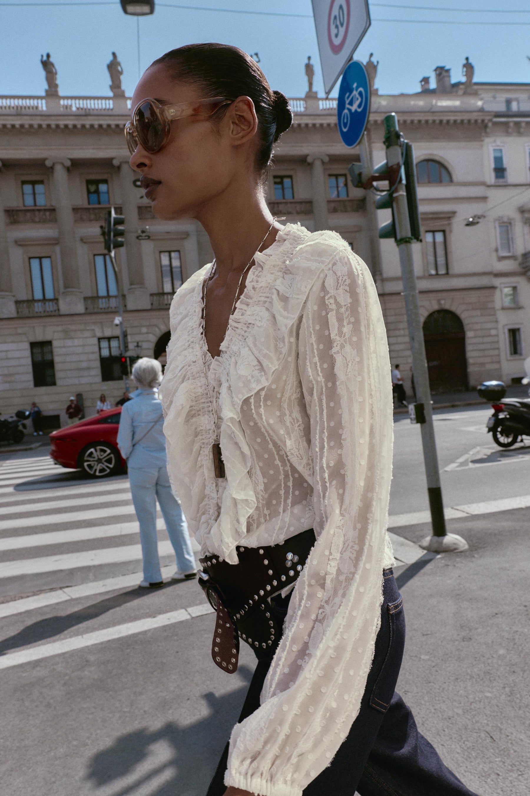 DOTTED MESH SHIRT