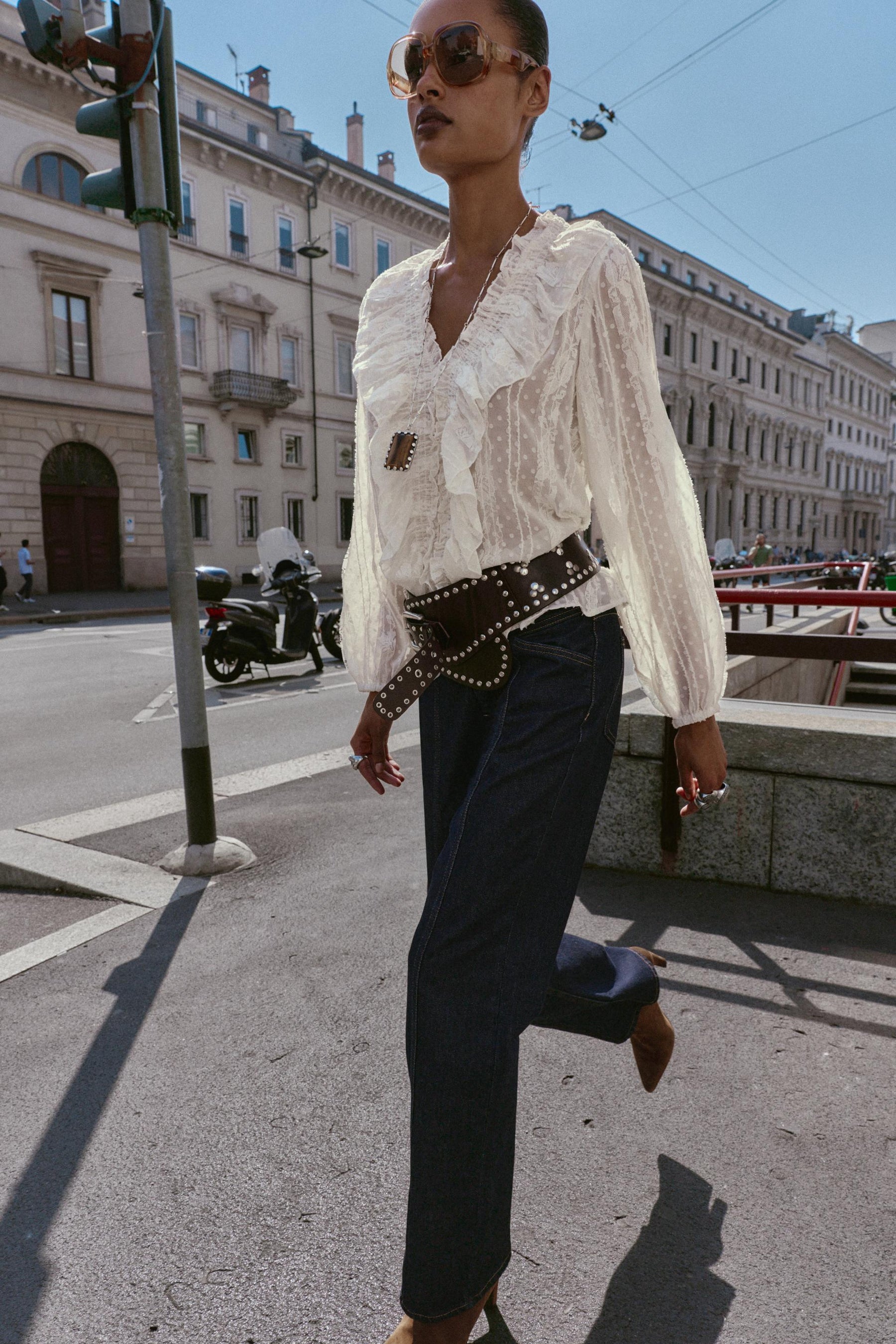 DOTTED MESH SHIRT