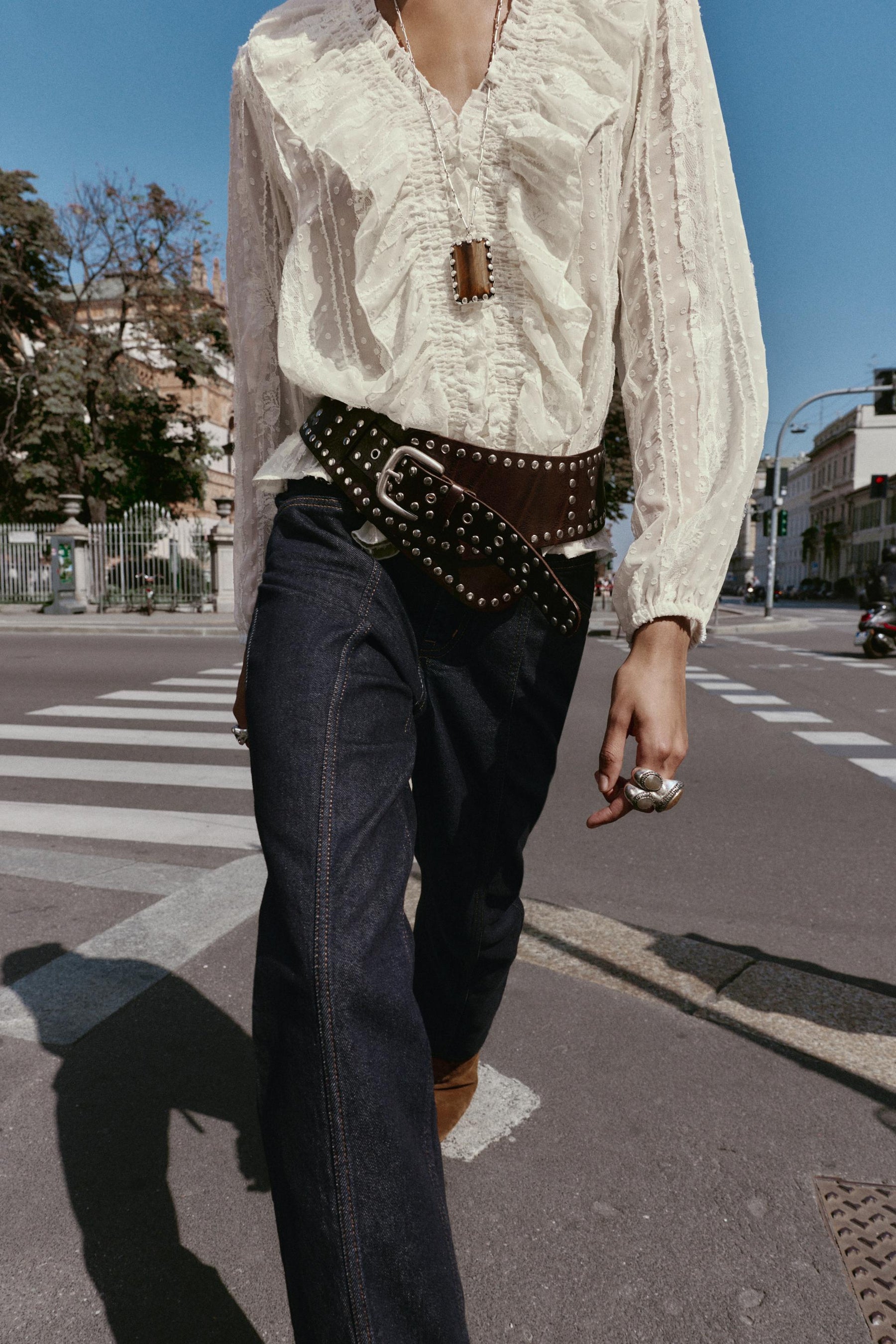 DOTTED MESH SHIRT