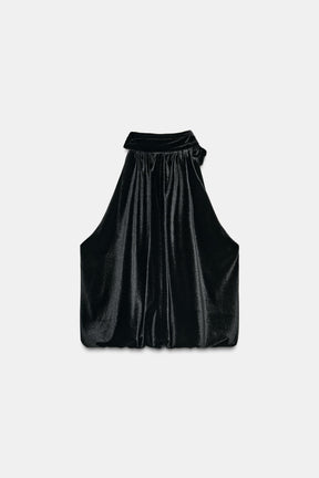 Velvet Halter Top