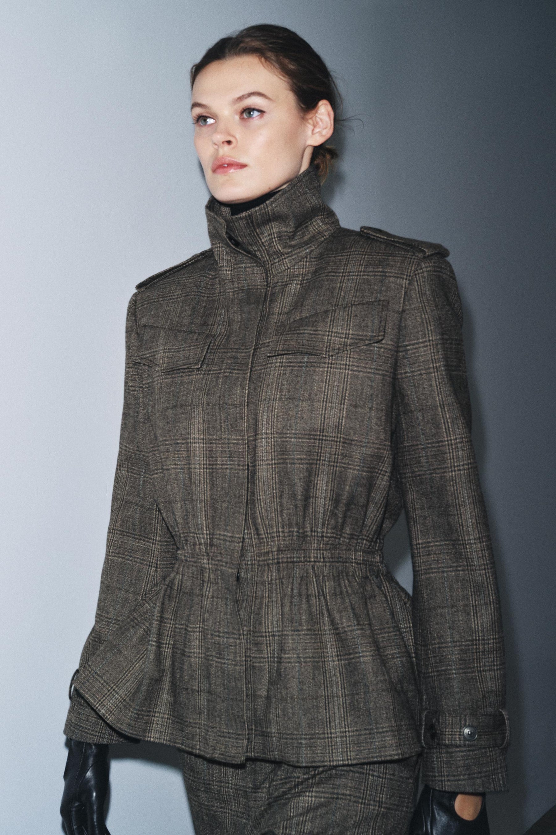 Check Wool Blend Jacket