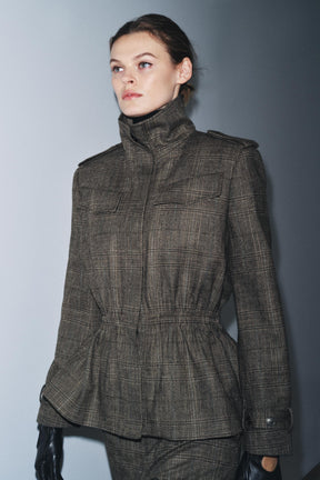 Check Wool Blend Jacket