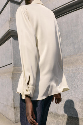 Satin Shirt with Crossover