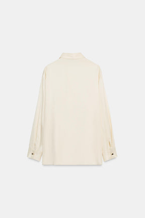 Satin Shirt with Crossover