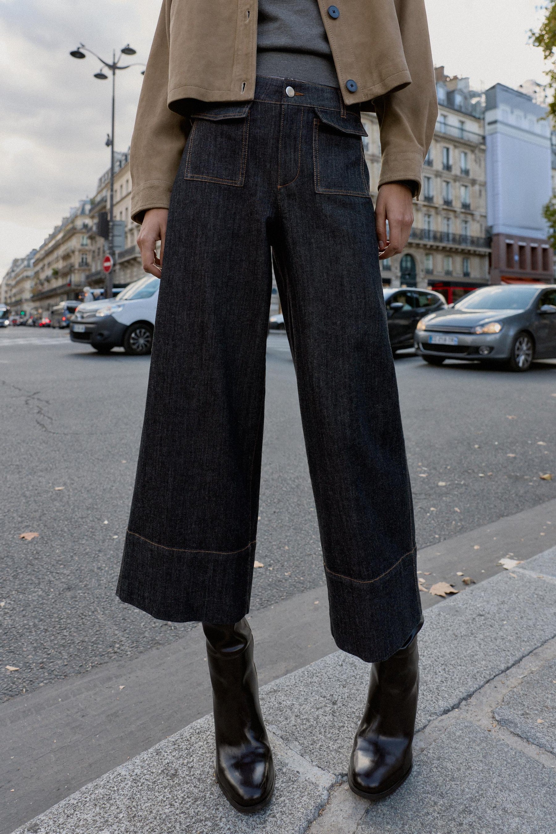 Mid-Waist Culottes with Pockets