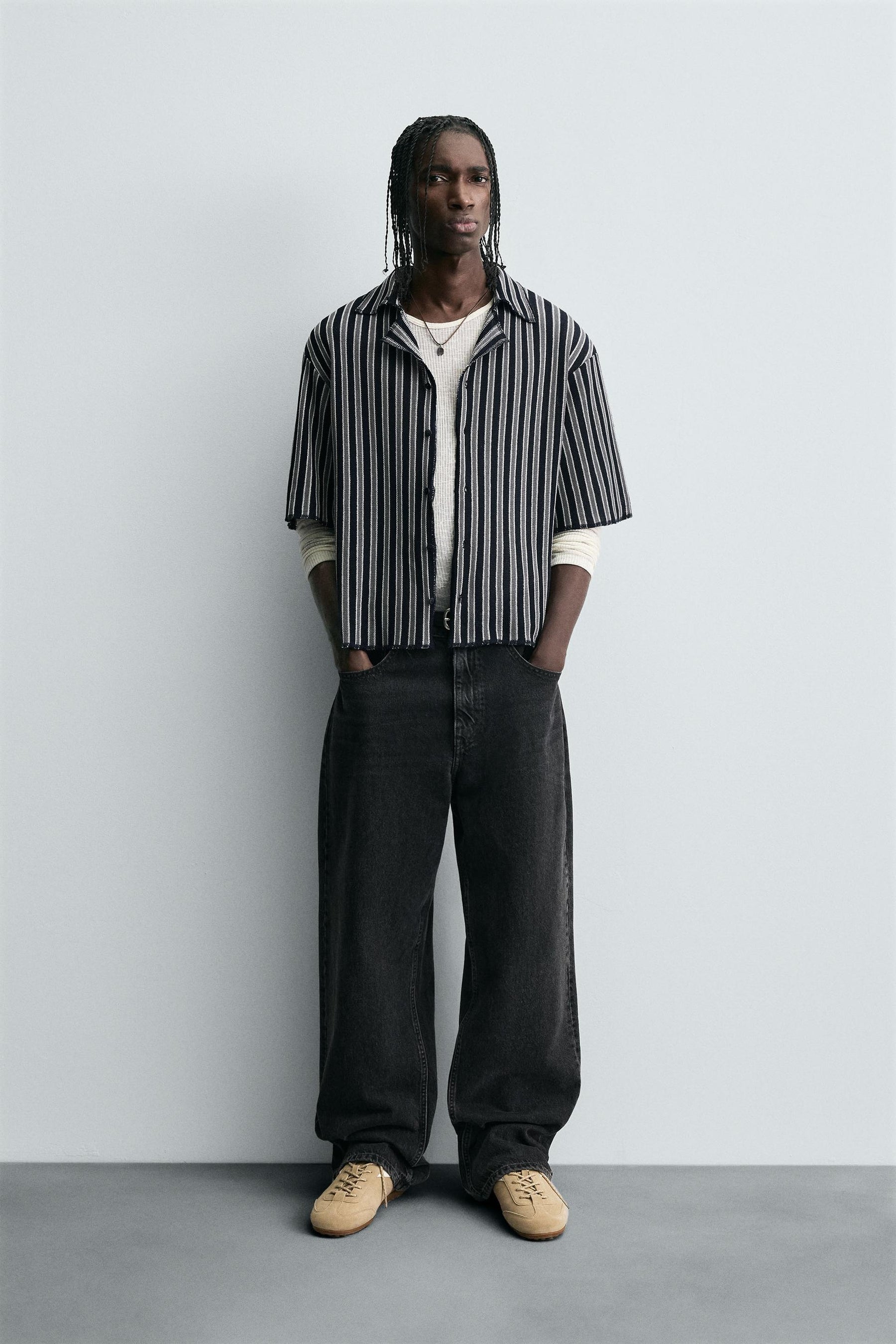 STRIPED JACQUARD SHIRT - Image 1