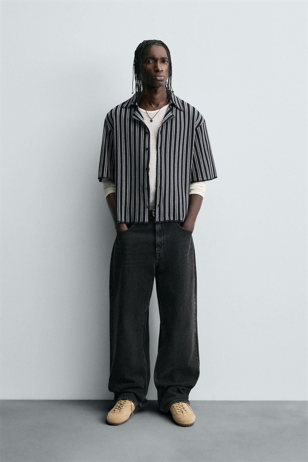 STRIPED JACQUARD SHIRT - Image 1