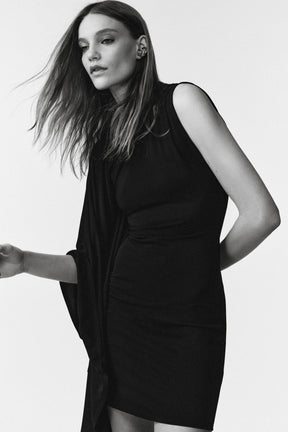 Asymmetric Sleeve Limited Dress