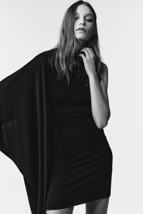 Asymmetric Sleeve Limited Dress