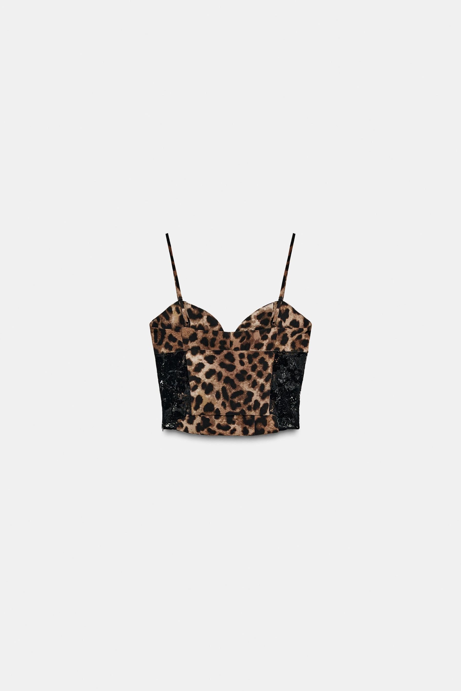 Spitzentop mit Tiermuster