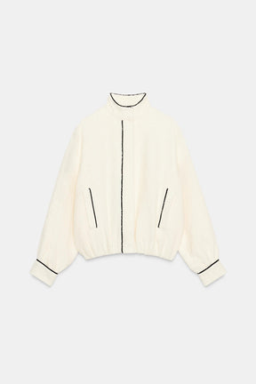 CONTRASTING TRIM BOMBER JACKET - Image 5