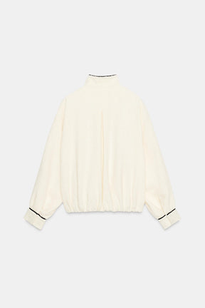 CONTRASTING TRIM BOMBER JACKET - Image 6