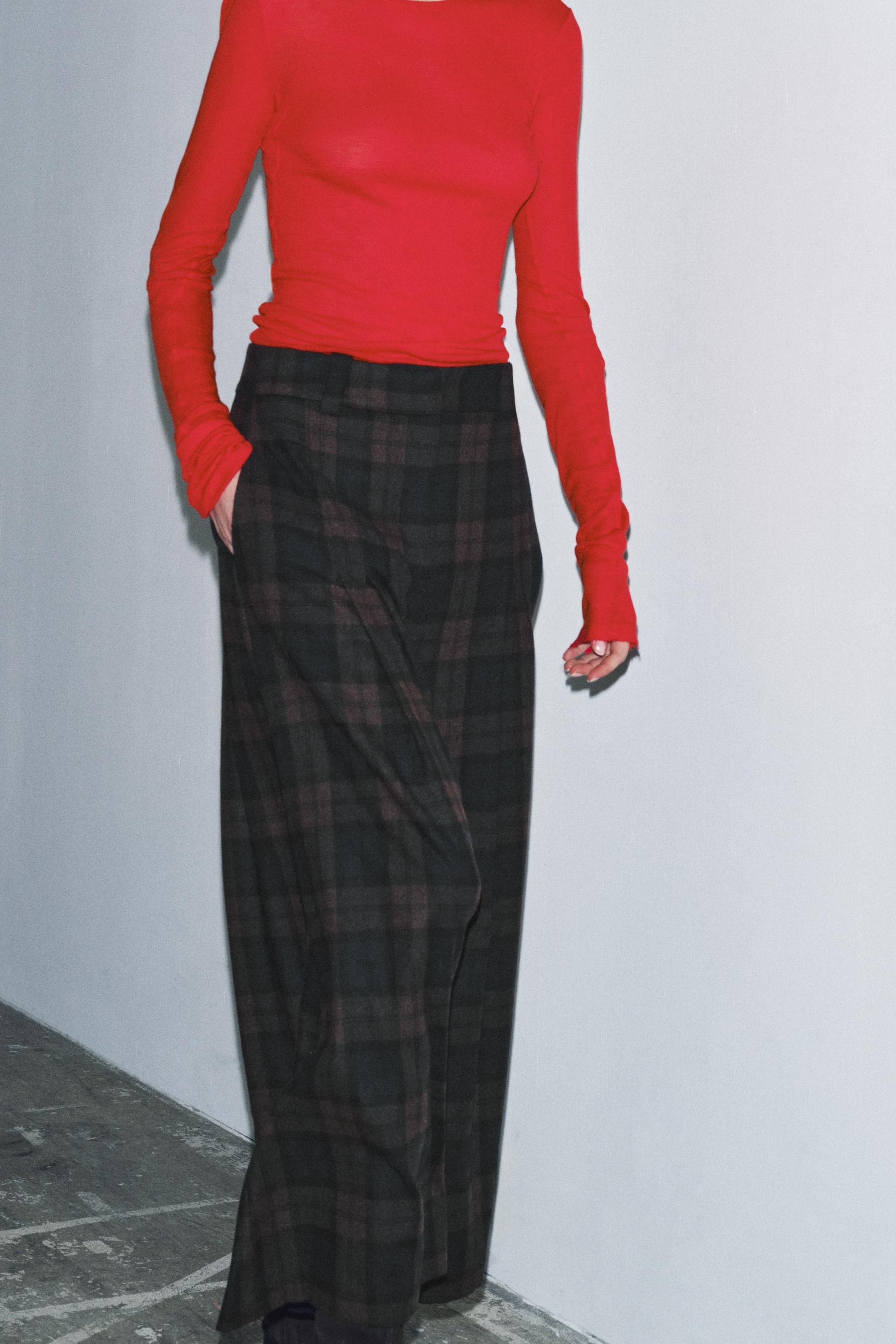 Wool Blend Wide-Leg Trousers