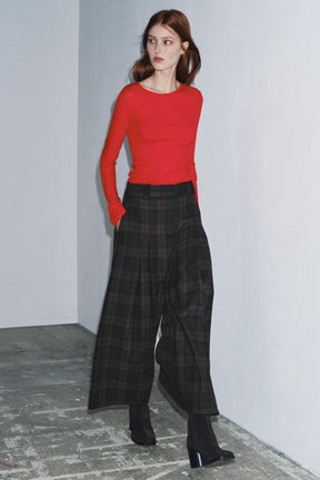 Wool Blend Wide-Leg Trousers
