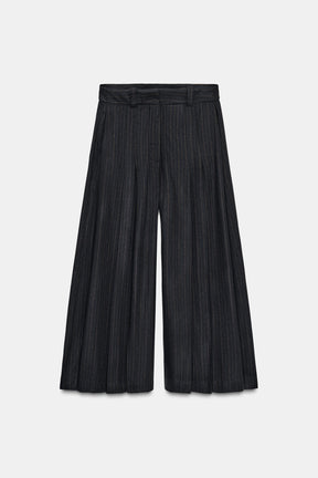 Striped Wide-Leg Trousers
