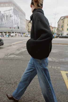 BALLOON BOMBER JACKET WITH CONTRAST WOOL COLLAR - Image 4