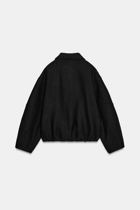 BALLOON BOMBER JACKET WITH CONTRAST WOOL COLLAR - Image 9