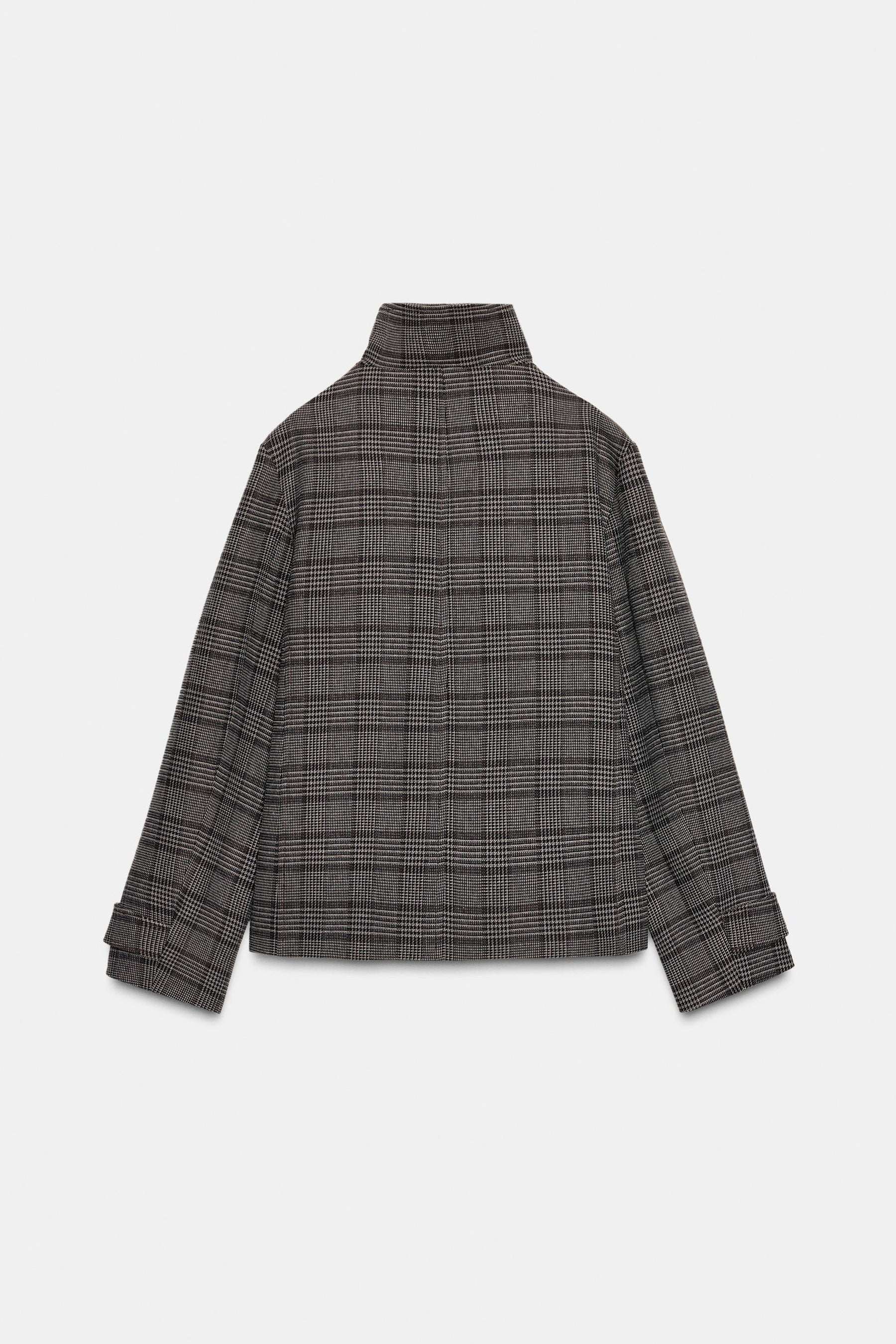 Karierte zweireihige Jacke