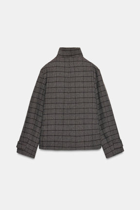 Karierte zweireihige Jacke