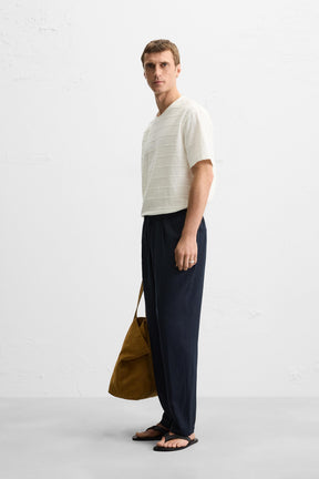 STRIPED IRREGULAR TEXTURE T-SHIRT - Image 4