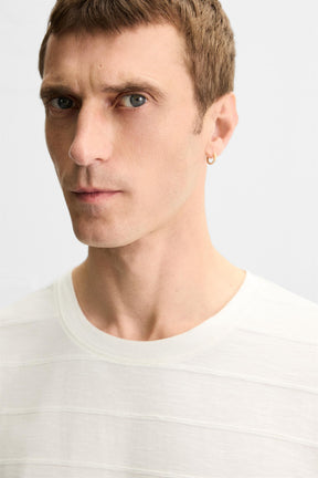 STRIPED IRREGULAR TEXTURE T-SHIRT - Image 5