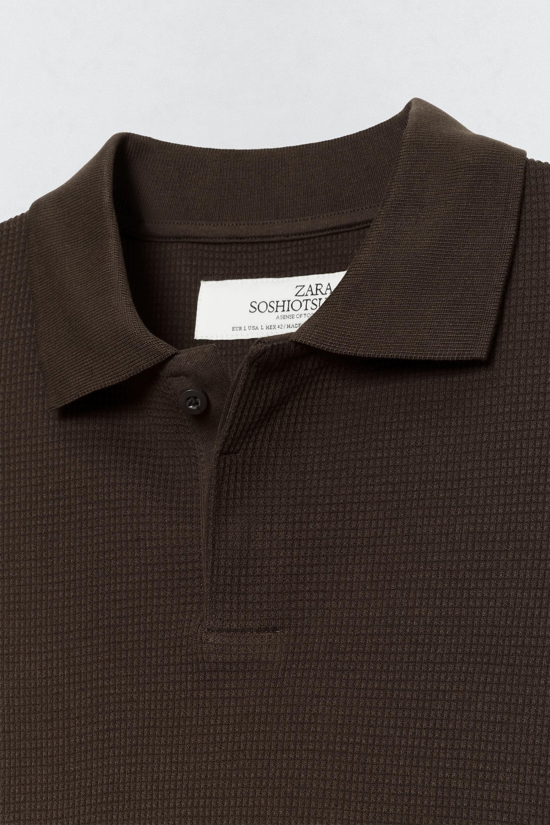 POLOSHIRT MIT WAFFELSTRUKTUR SOSHIOTSUKI