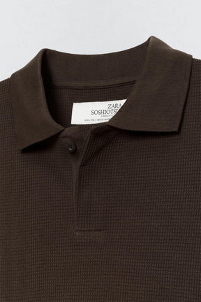 POLOSHIRT MIT WAFFELSTRUKTUR SOSHIOTSUKI