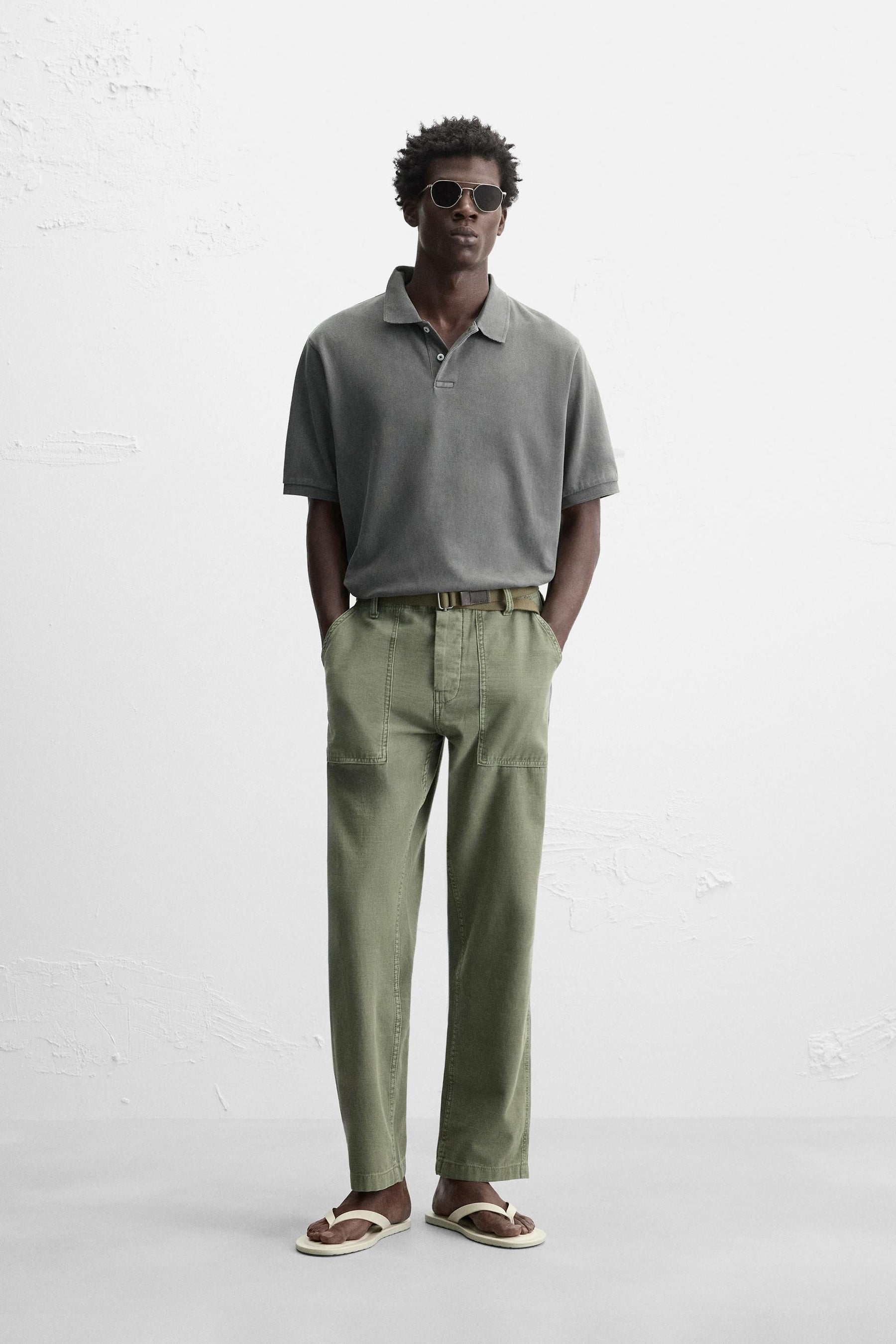 WASHED PIQUÉ POLO SHIRT - Image 1