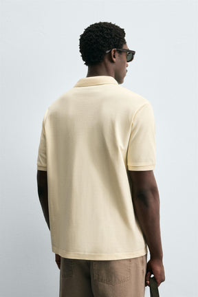 WASHED TEXTURED PIQUÉ POLO SHIRT - Image 3