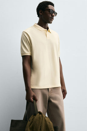WASHED TEXTURED PIQUÉ POLO SHIRT - Image 5