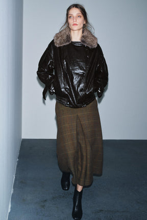 Wool Check Skirt
