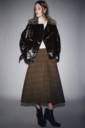 Wool Check Skirt