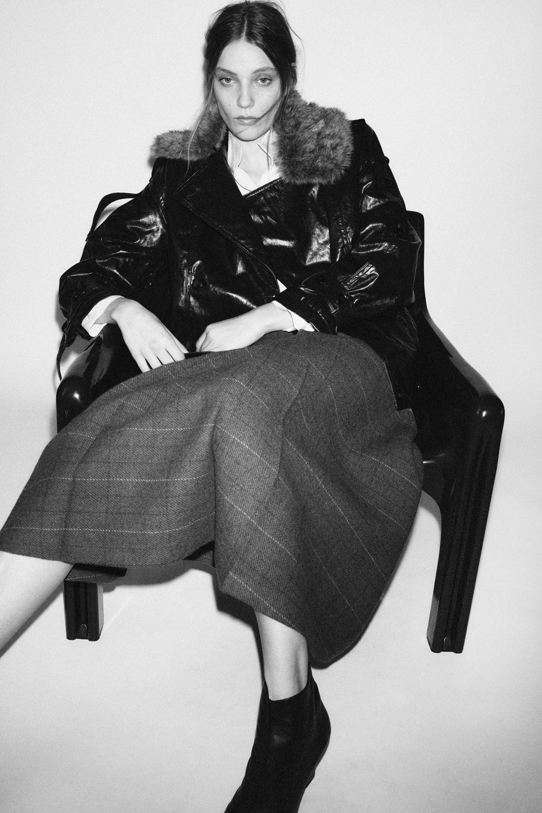 Wool Check Skirt