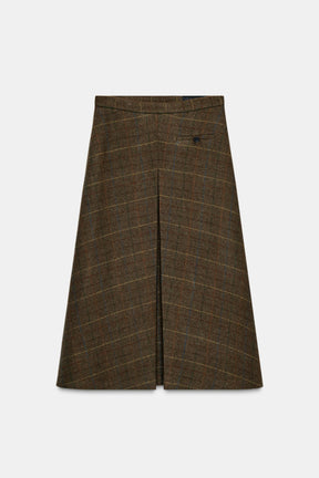 Wool Check Skirt