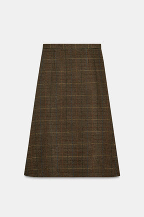 Wool Check Skirt