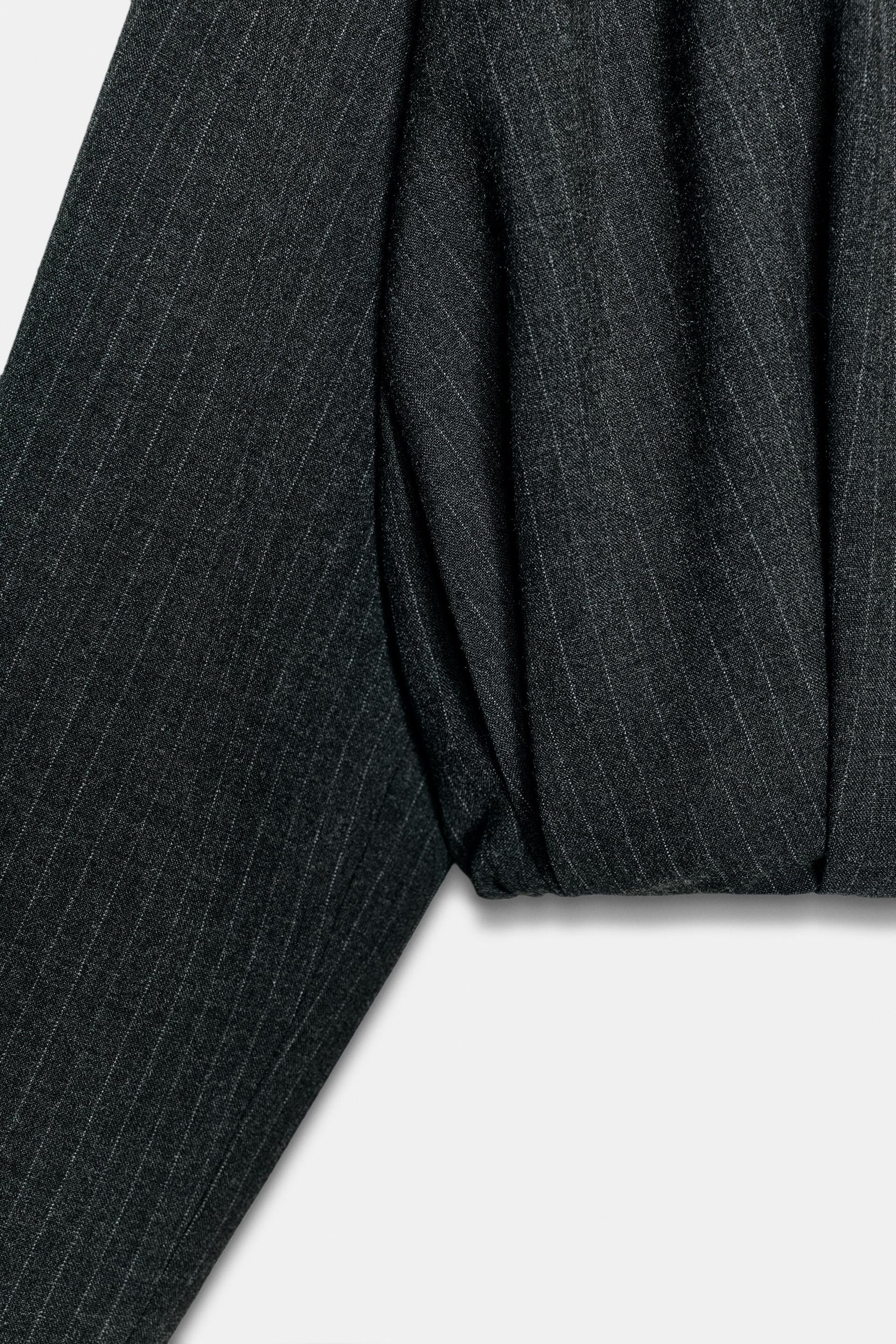 SHORT PINSTRIPE BALLOON BOMBER JACKET - Image 8