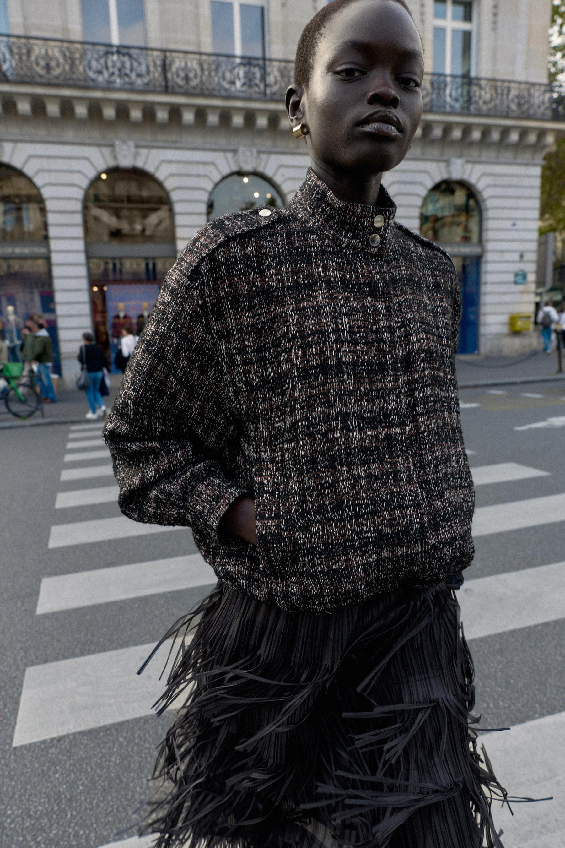 METALLIC TEXTURED BOMBER JACKET