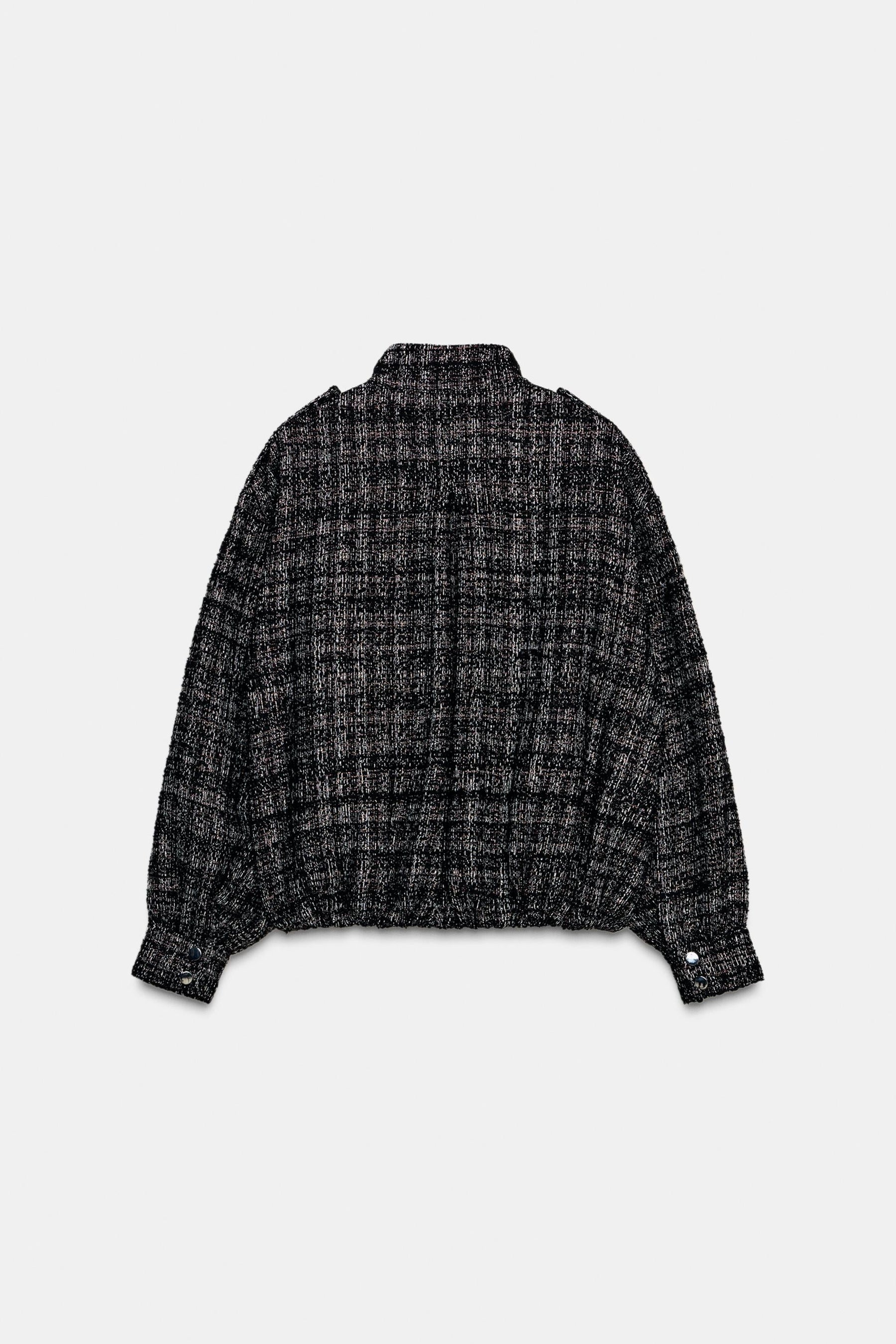 METALLIC THREAD TEXTURED BOMBER JACKET - Image 10