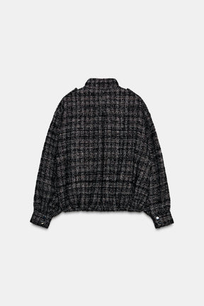 METALLIC TEXTURED BOMBER JACKET