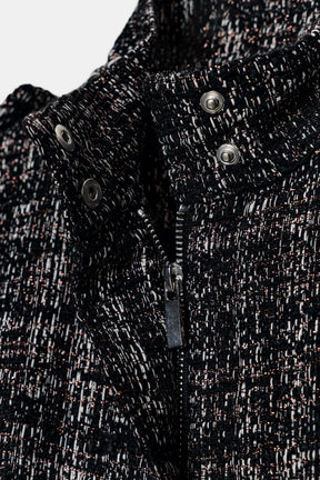 METALLIC TEXTURED BOMBER JACKET