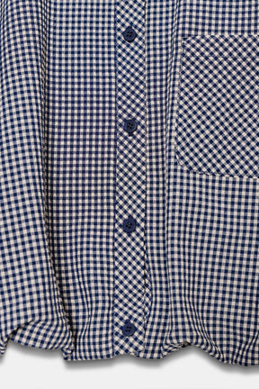 Gingham Balloon Sleeve Shirt