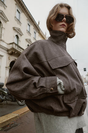 Herringbone Bomber Jacket