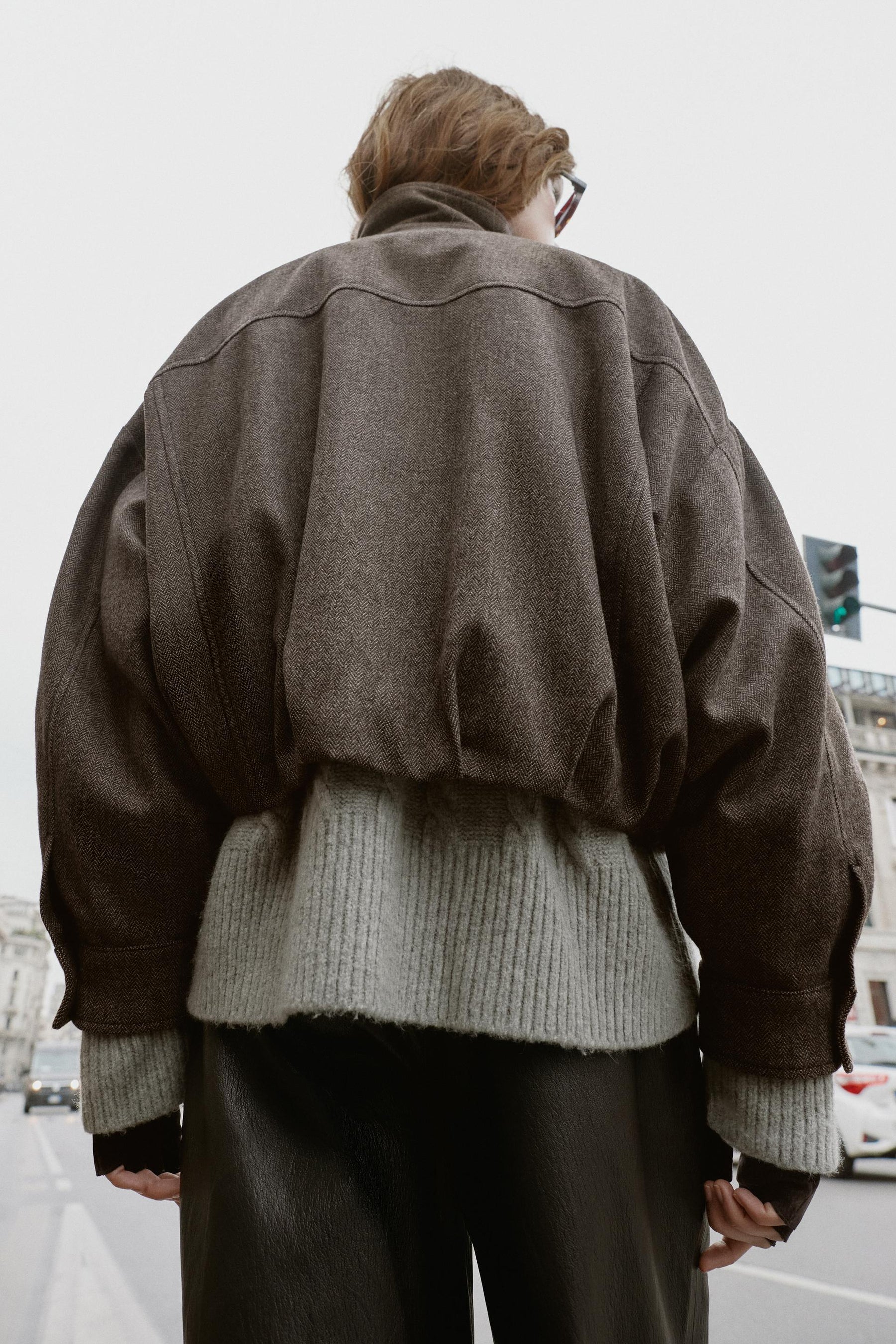 Herringbone Bomber Jacket