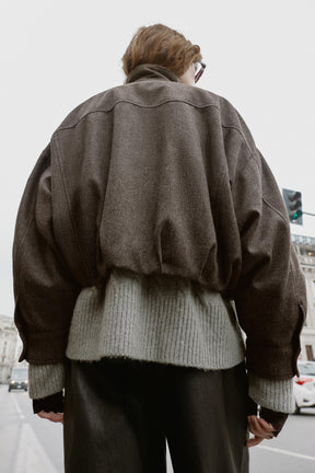 Herringbone Bomber Jacket