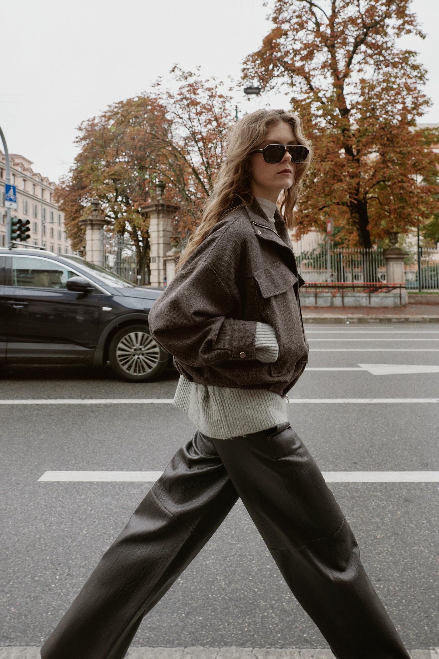 Herringbone Bomber Jacket